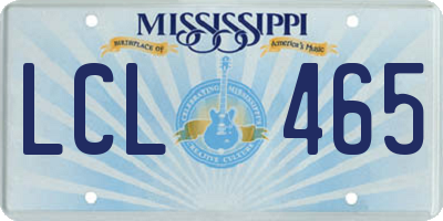 MS license plate LCL465
