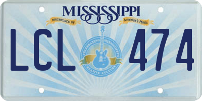 MS license plate LCL474
