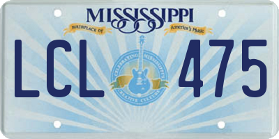 MS license plate LCL475