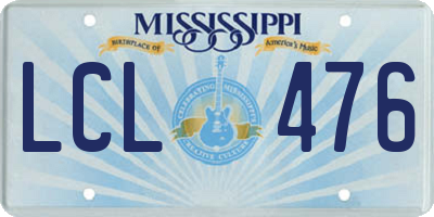 MS license plate LCL476
