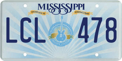 MS license plate LCL478