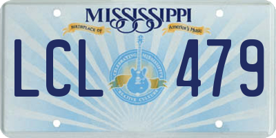 MS license plate LCL479