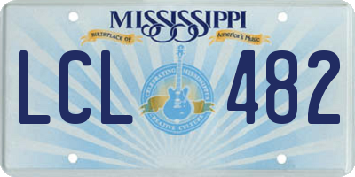 MS license plate LCL482