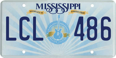 MS license plate LCL486