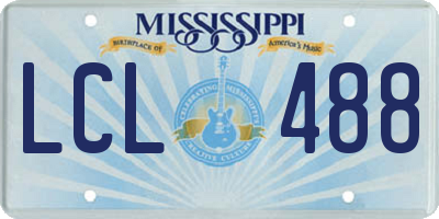 MS license plate LCL488