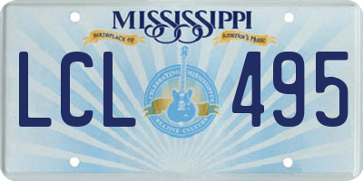 MS license plate LCL495