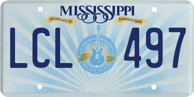 MS license plate LCL497