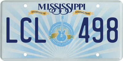 MS license plate LCL498