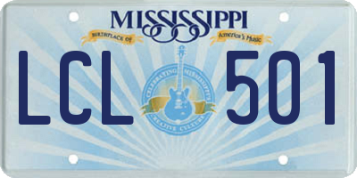 MS license plate LCL501