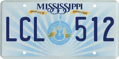 MS license plate LCL512