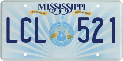 MS license plate LCL521