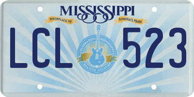 MS license plate LCL523