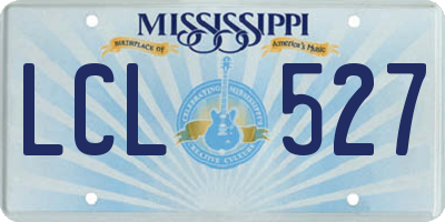 MS license plate LCL527