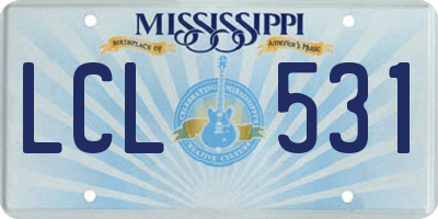 MS license plate LCL531