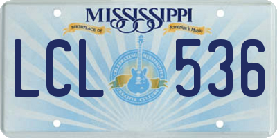 MS license plate LCL536