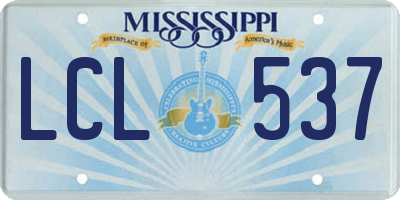 MS license plate LCL537