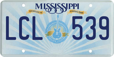 MS license plate LCL539