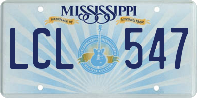 MS license plate LCL547