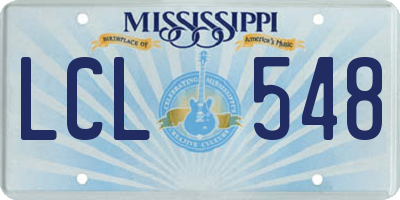 MS license plate LCL548