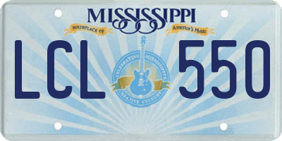 MS license plate LCL550