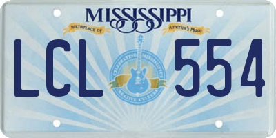 MS license plate LCL554