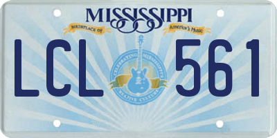 MS license plate LCL561