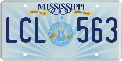 MS license plate LCL563