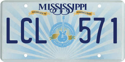 MS license plate LCL571