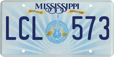 MS license plate LCL573