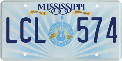 MS license plate LCL574