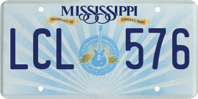 MS license plate LCL576