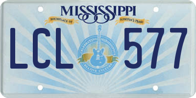 MS license plate LCL577