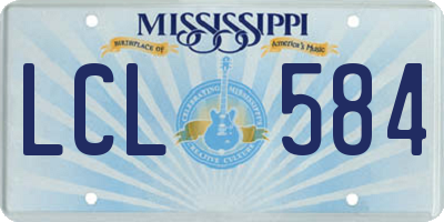 MS license plate LCL584