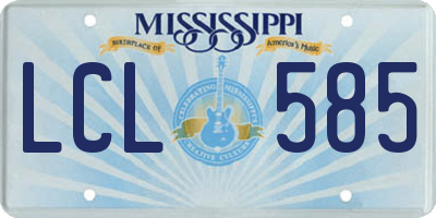MS license plate LCL585