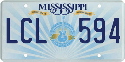 MS license plate LCL594