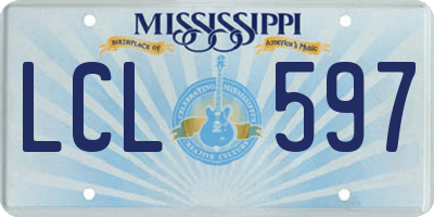 MS license plate LCL597