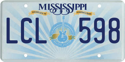 MS license plate LCL598