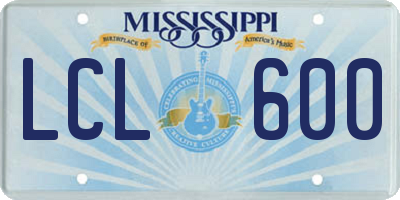 MS license plate LCL600