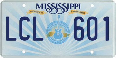 MS license plate LCL601