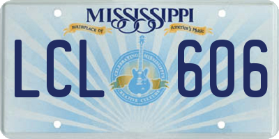 MS license plate LCL606