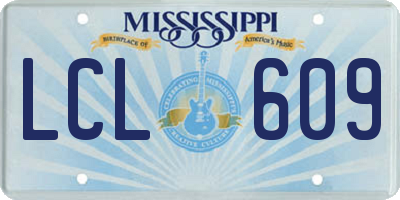 MS license plate LCL609