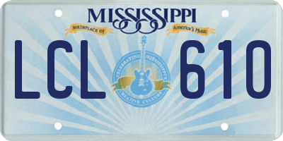 MS license plate LCL610