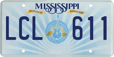 MS license plate LCL611