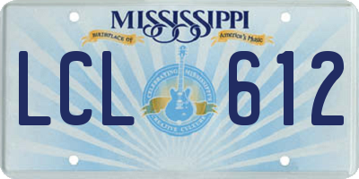 MS license plate LCL612