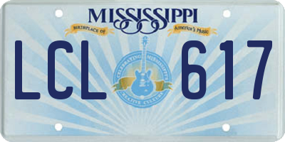 MS license plate LCL617