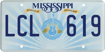 MS license plate LCL619