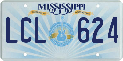 MS license plate LCL624