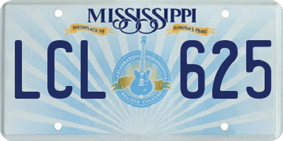 MS license plate LCL625