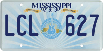 MS license plate LCL627