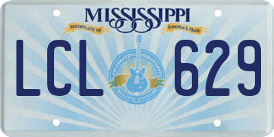 MS license plate LCL629